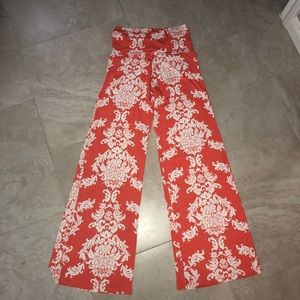 Orange soft flowy pants